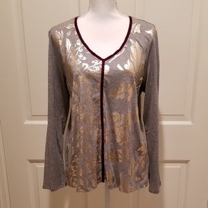 NWT Zenergy by Chicos Relaxed Grey Top in Size 2